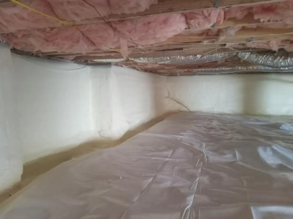 Crawl space encapsulation with closed-cell spray foam for Storm Damage Roof Repair in Kemp Mill
