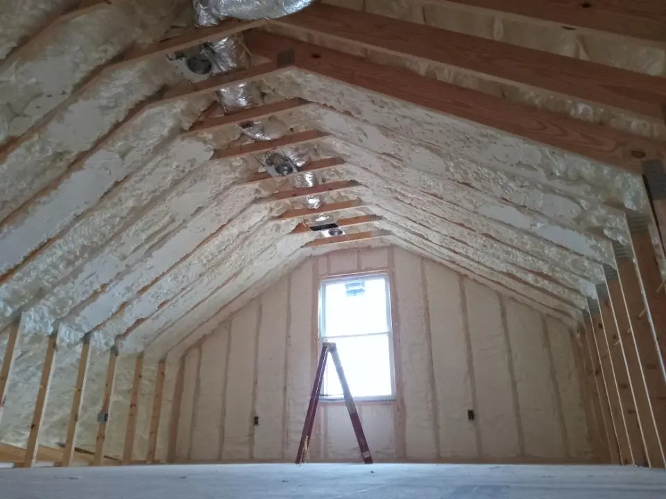Spray foam roofing application for Crawl Space Insulation project in Kemp Mill